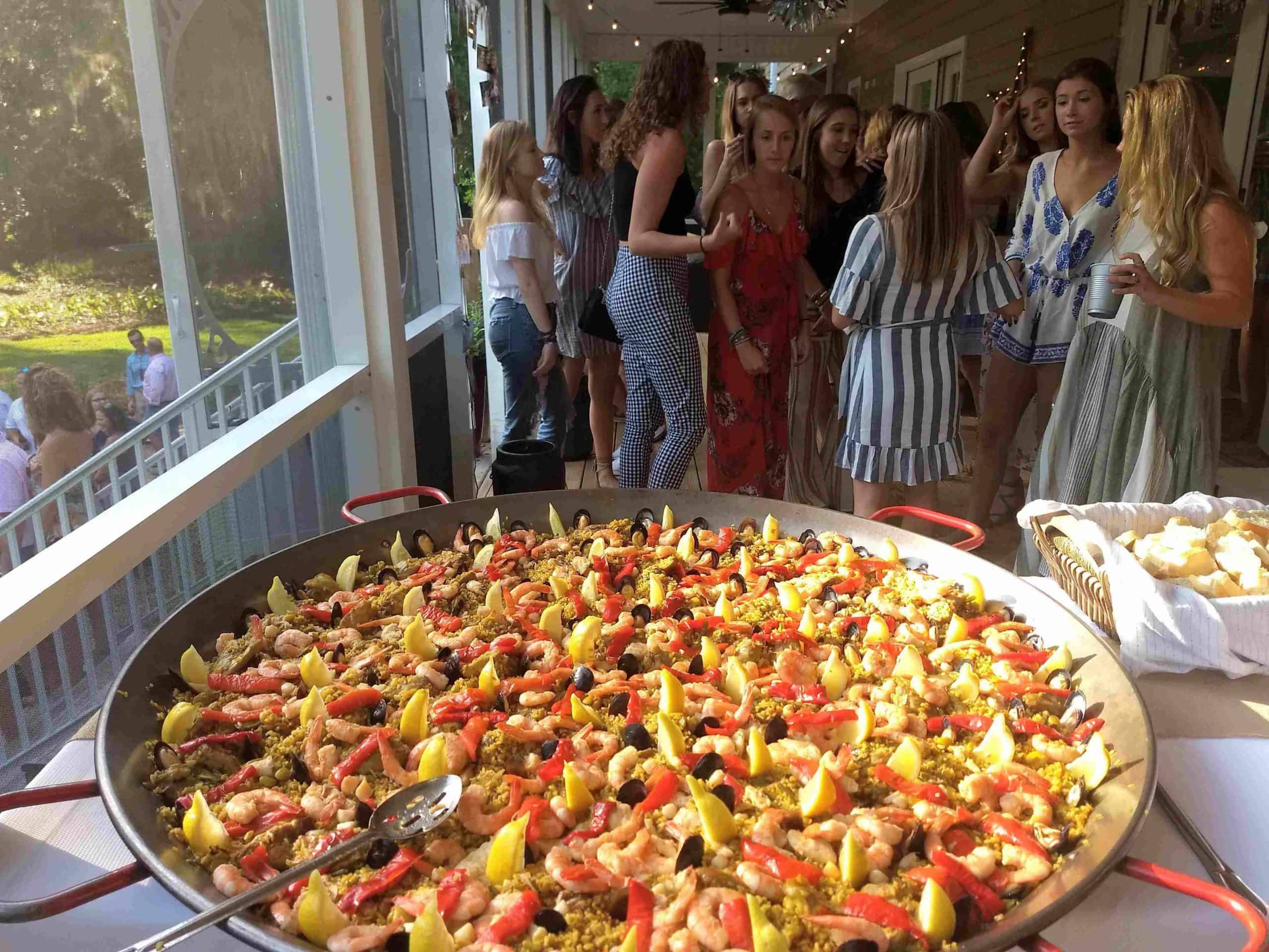 Seafood paella party